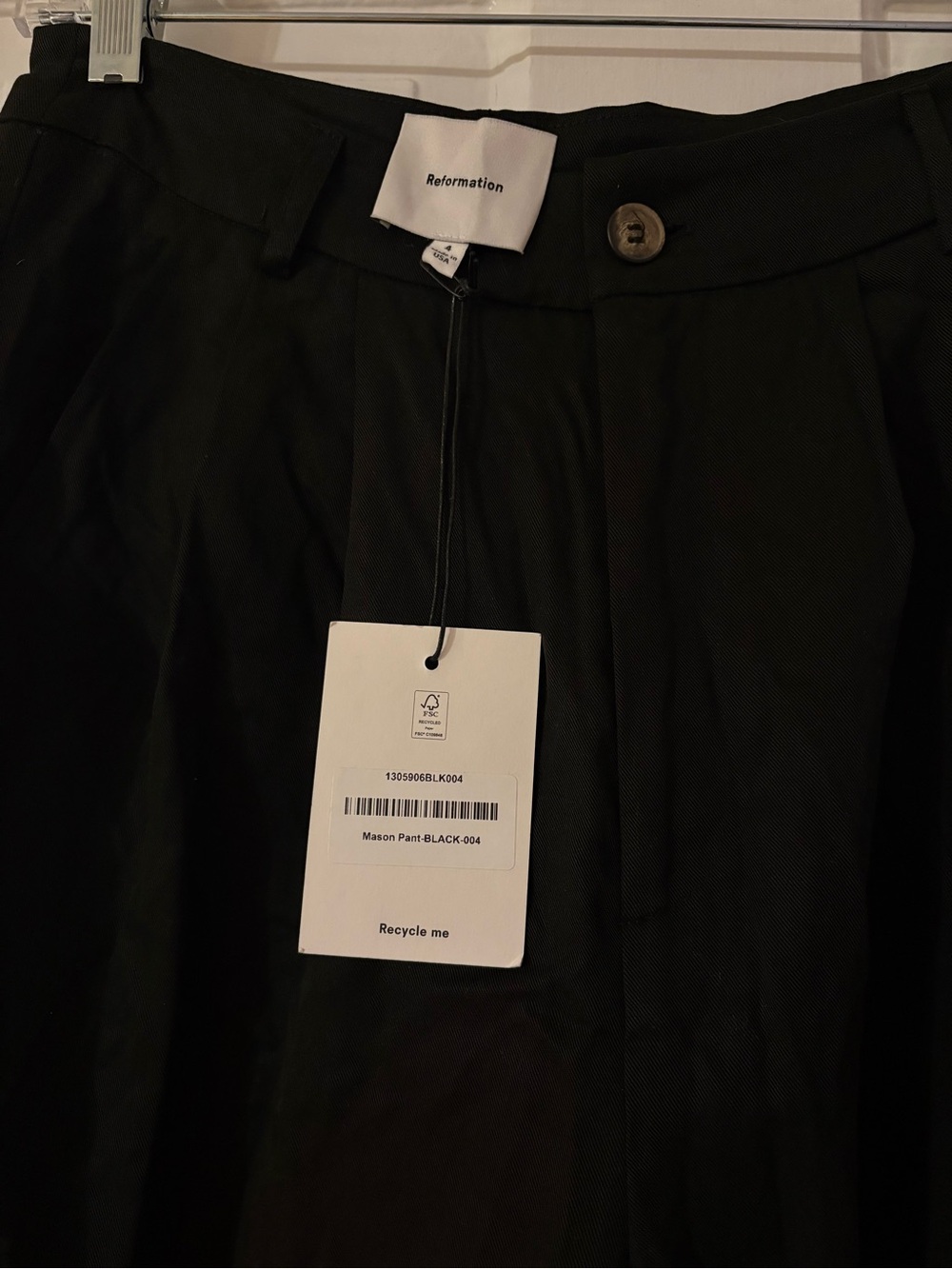 Reformation Mason Pant in Black (Size 4) - Picture 2 of 4